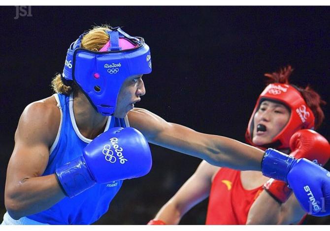 Sport, boxe (Estelle Mossely, médaillée d'or aux JO 2016)