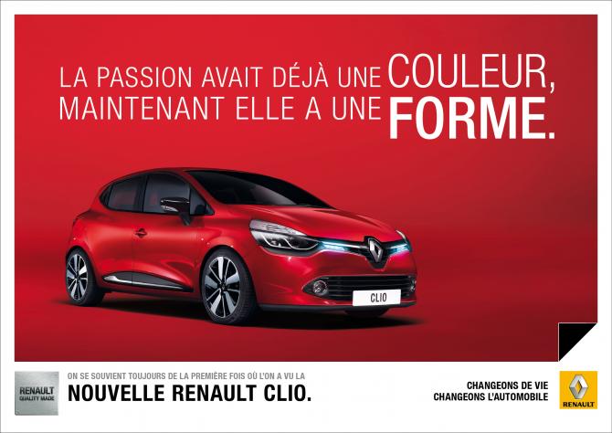 Publicité, voiture "Renault" modèle Clio