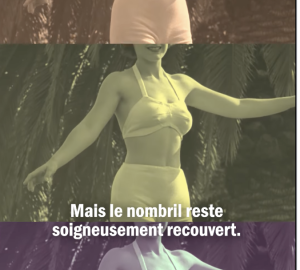 Femme en culotte et soutien-gorge nombril couvert